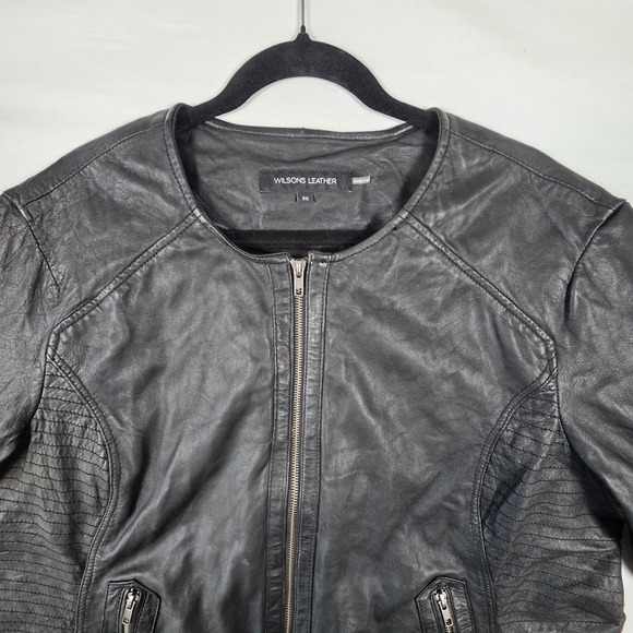 Wilsons Leather Genuine Black Motorcycle Jacket Womens Plus 3X Goth Biker - Picture 8 of 16